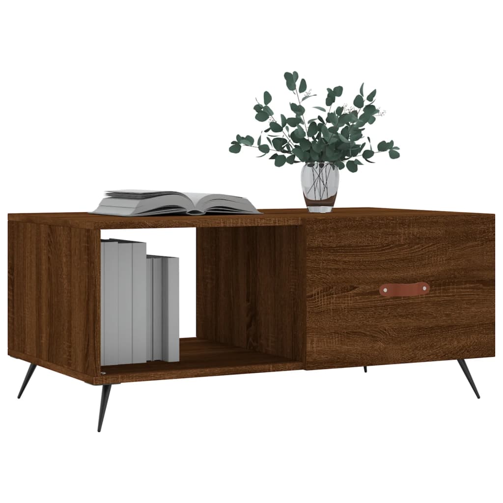 vidaXL Table basse marron aspect chêne 90x50x40 cm, bois d'ingénierie