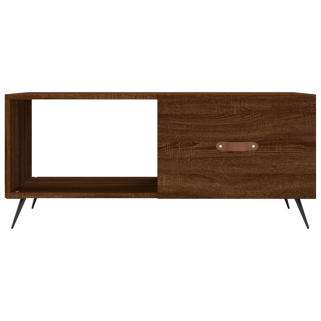 vidaXL Table basse marron aspect chêne 90x50x40 cm, bois d'ingénierie