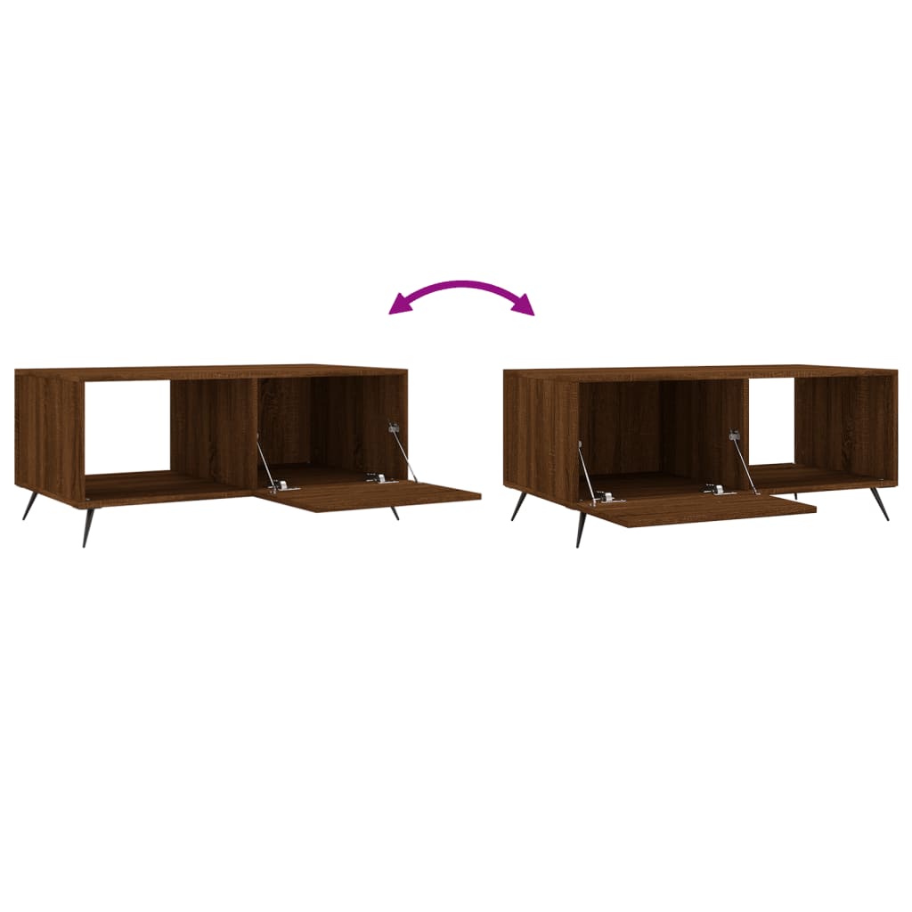 vidaXL Table basse marron aspect chêne 90x50x40 cm, bois d'ingénierie