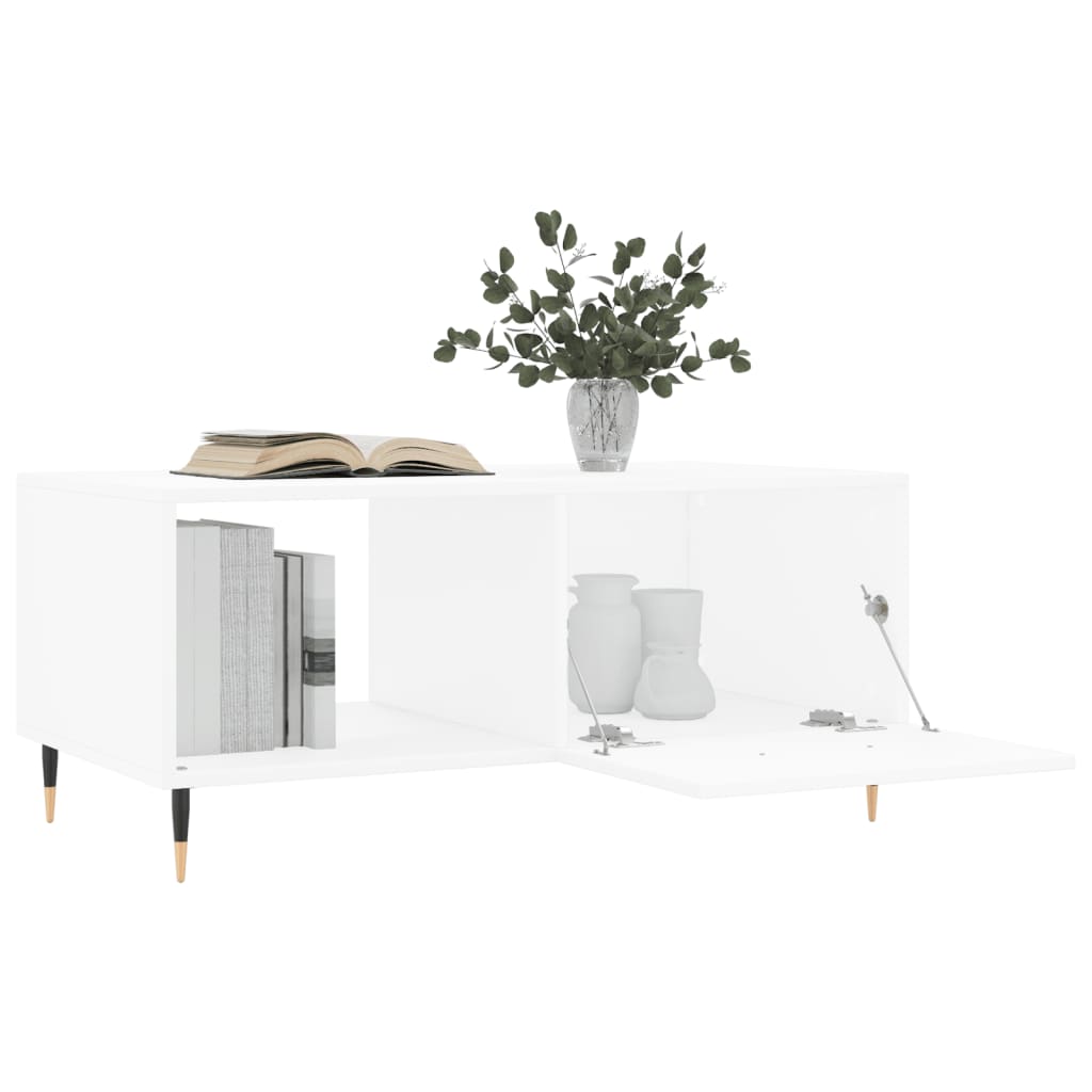 vidaXL Table basse Blanc 90x50x40 cm Bois d'ingénierie