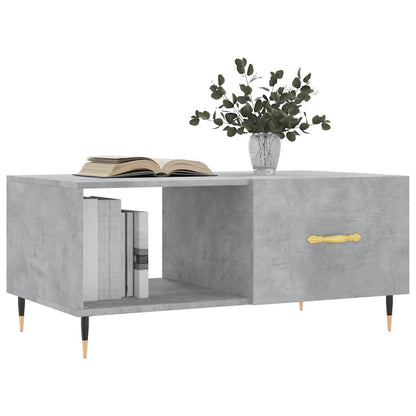 vidaXL Table basse gris béton 90x50x40 cm aggloméré