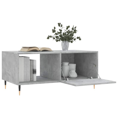vidaXL Table basse gris béton 90x50x40 cm aggloméré