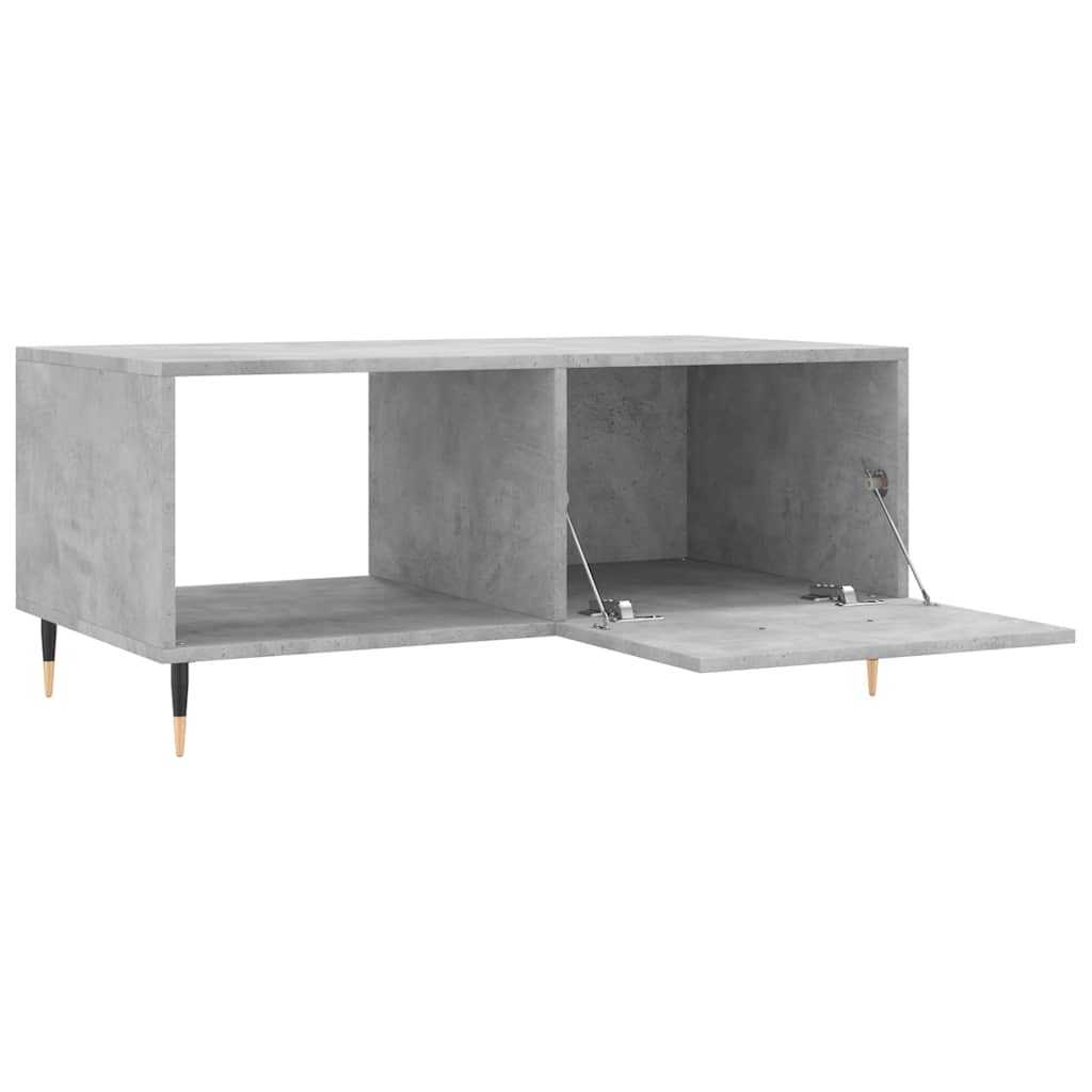 vidaXL Table basse gris béton 90x50x40 cm aggloméré