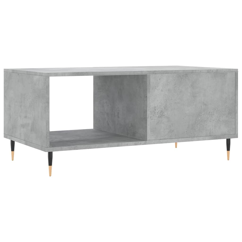 vidaXL Table basse gris béton 90x50x40 cm aggloméré