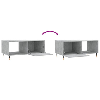 vidaXL Table basse gris béton 90x50x40 cm aggloméré