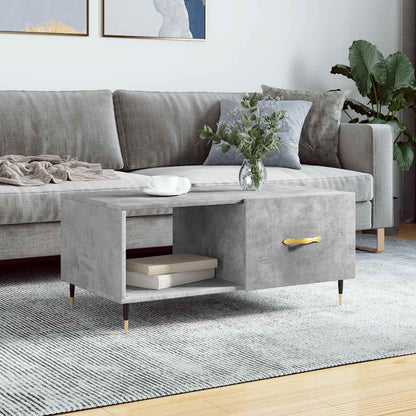 vidaXL Table basse gris béton 90x50x40 cm aggloméré
