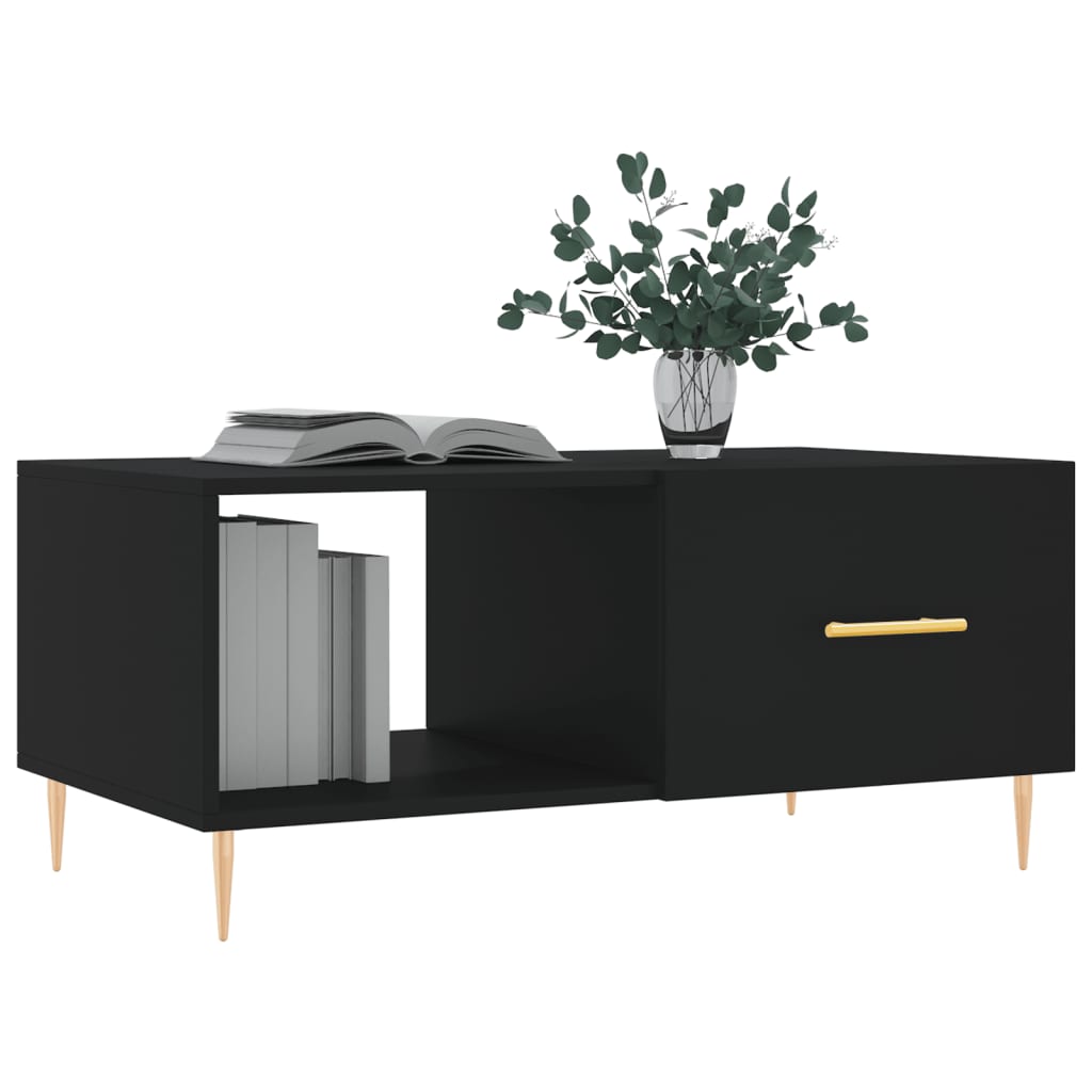 vidaXL Table basse noire 90x50x40 cm Bois d'ingénierie