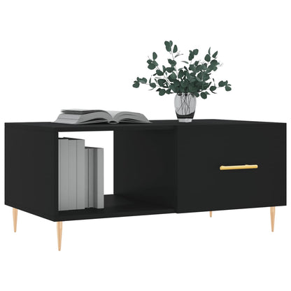 vidaXL Table basse noire 90x50x40 cm Bois d'ingénierie