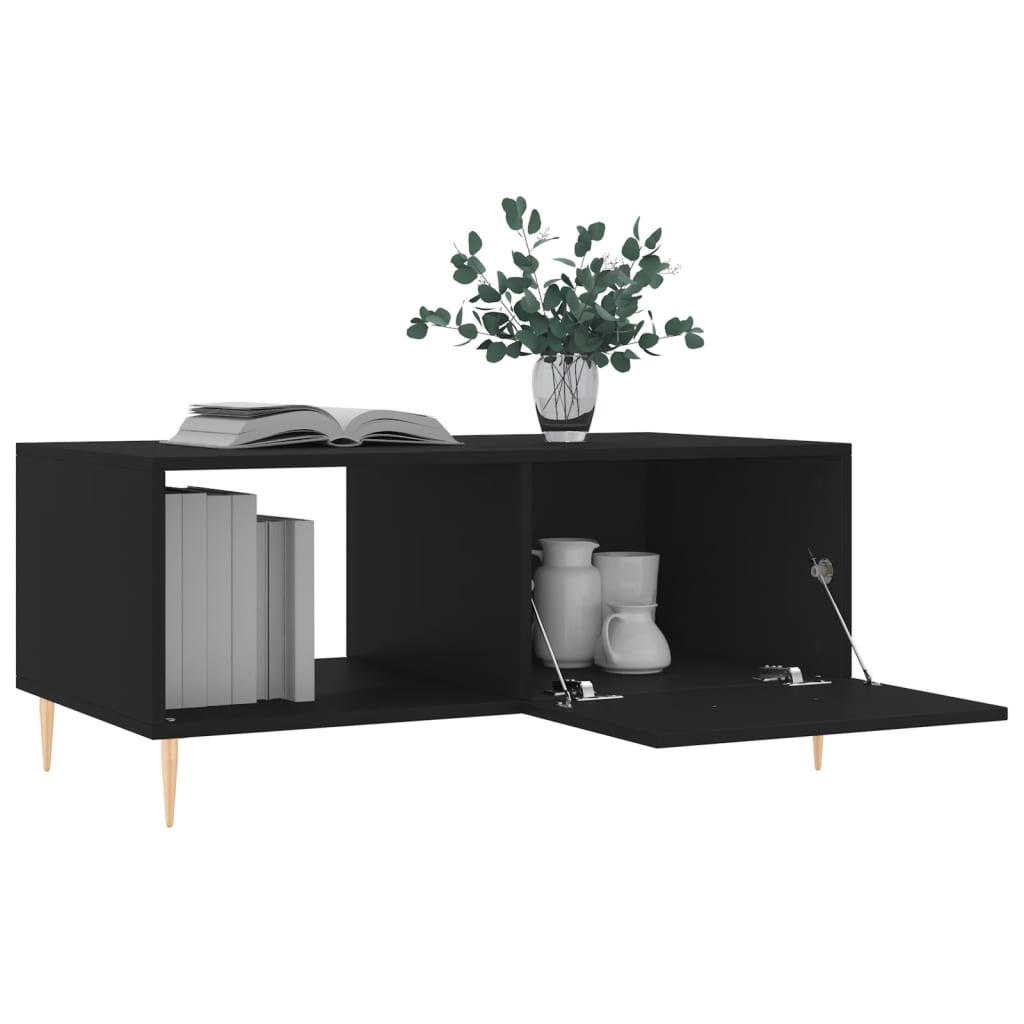 vidaXL Table basse noire 90x50x40 cm Bois d'ingénierie