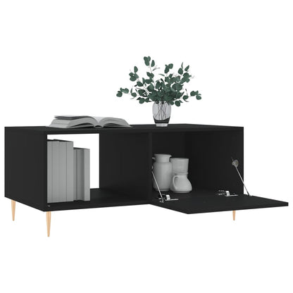 vidaXL Table basse noire 90x50x40 cm Bois d'ingénierie