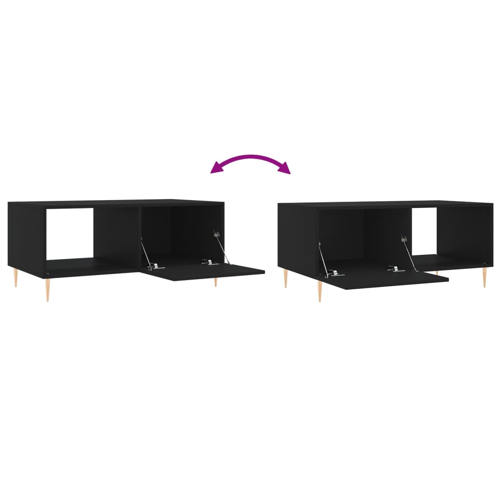 vidaXL Table basse noire 90x50x40 cm Bois d'ingénierie
