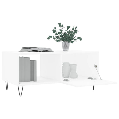 vidaXL Table basse Blanc 90x50x40 cm Bois d'ingénierie