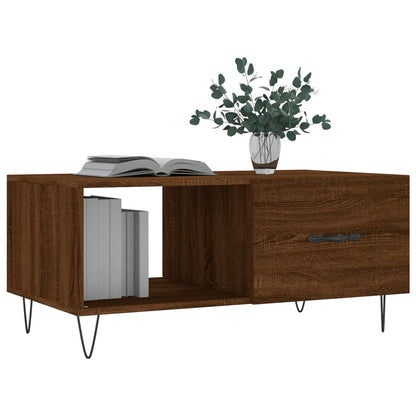 vidaXL Table basse marron aspect chêne 90x50x40 cm, bois d'ingénierie