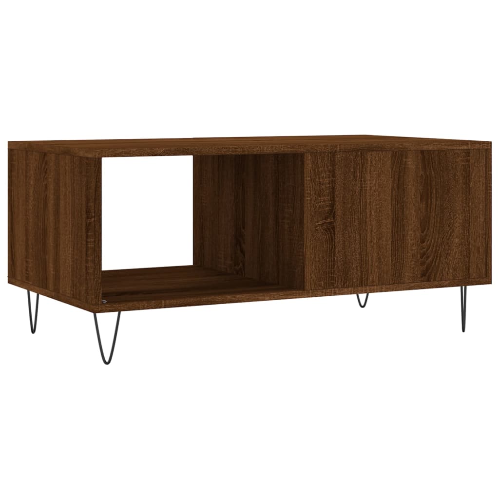 vidaXL Table basse marron aspect chêne 90x50x40 cm, bois d'ingénierie