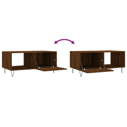 vidaXL Table basse marron aspect chêne 90x50x40 cm, bois d'ingénierie
