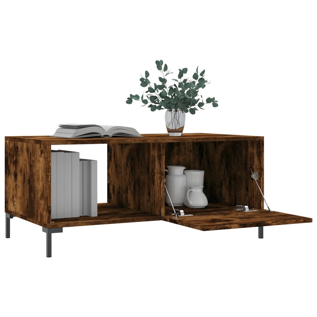 vidaXL Table basse chêne fumé 90x50x40 cm en bois d'ingénierie