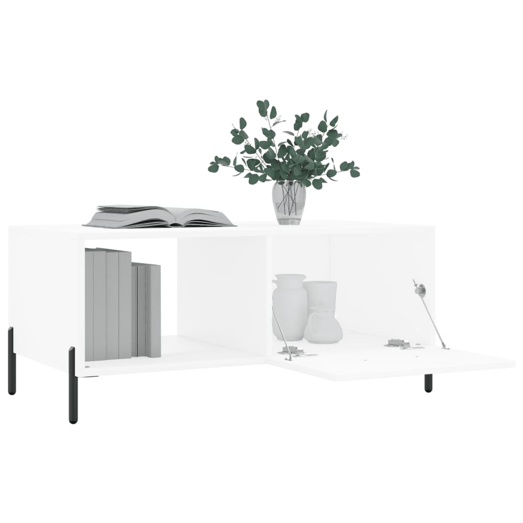 vidaXL Table basse Blanc 90x50x40 cm Bois d'ingénierie