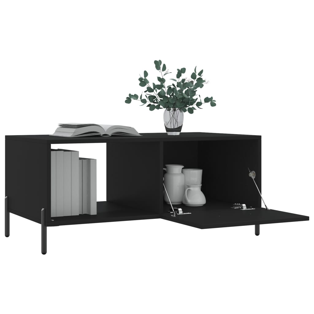 vidaXL Table basse noire 90x50x40 cm Bois d'ingénierie