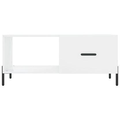 vidaXL Table basse Blanc brillant 90x50x40 cm Bois d'ingénierie