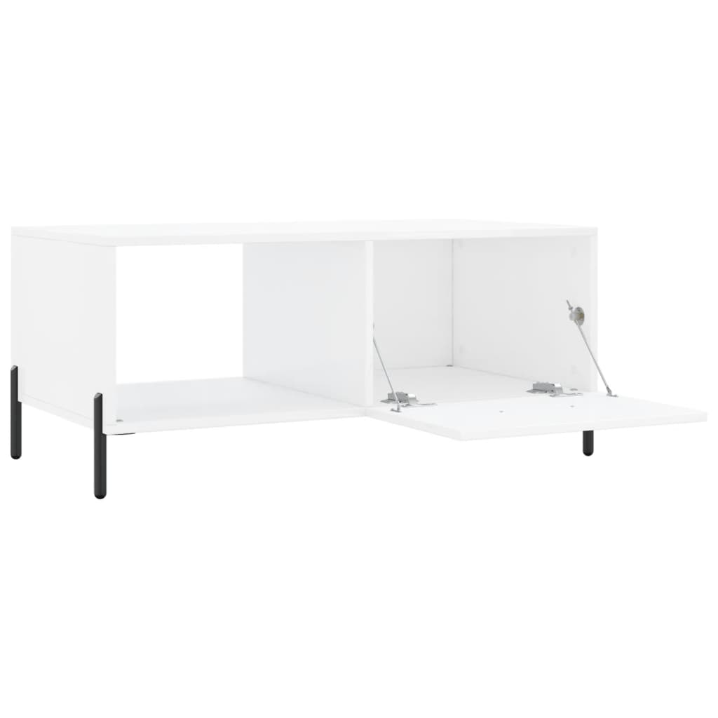 vidaXL Table basse Blanc brillant 90x50x40 cm Bois d'ingénierie