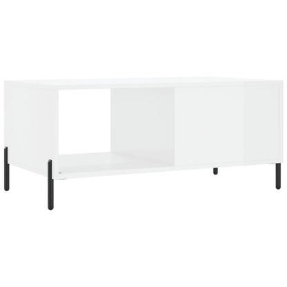 vidaXL Table basse Blanc brillant 90x50x40 cm Bois d'ingénierie