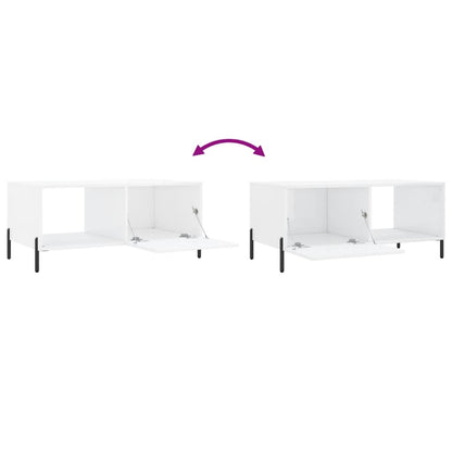 vidaXL Table basse Blanc brillant 90x50x40 cm Bois d'ingénierie