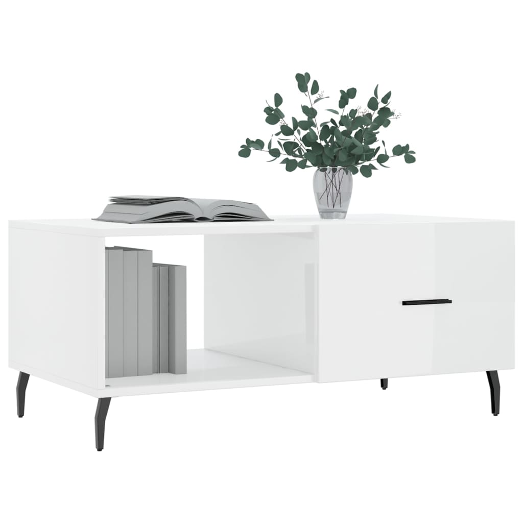vidaXL Couchtisch Hochglanz-Weiß 90x50x40 cm Holzwerkstoff
