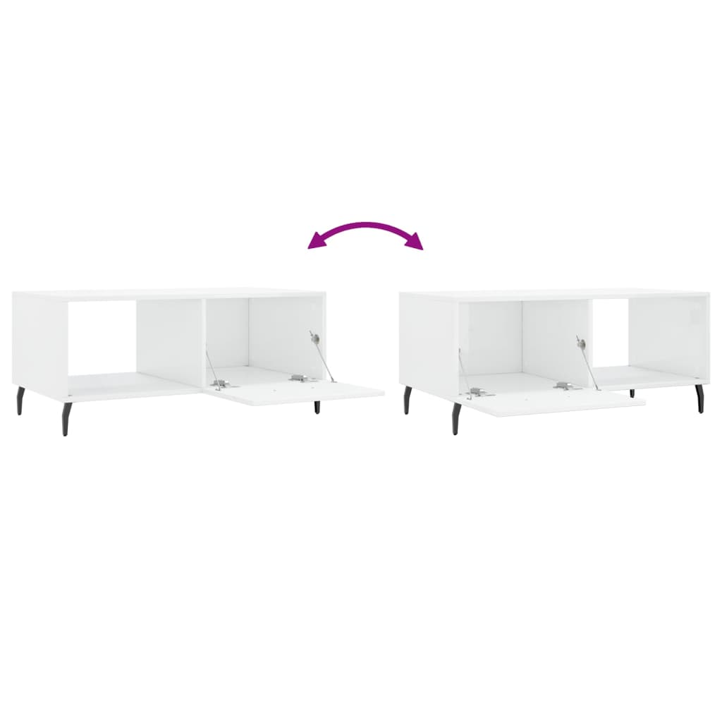 vidaXL Couchtisch Hochglanz-Weiß 90x50x40 cm Holzwerkstoff