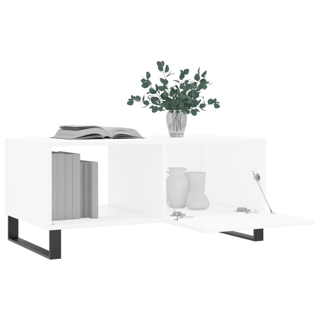 vidaXL Table basse Blanc 90x50x40 cm Bois d'ingénierie
