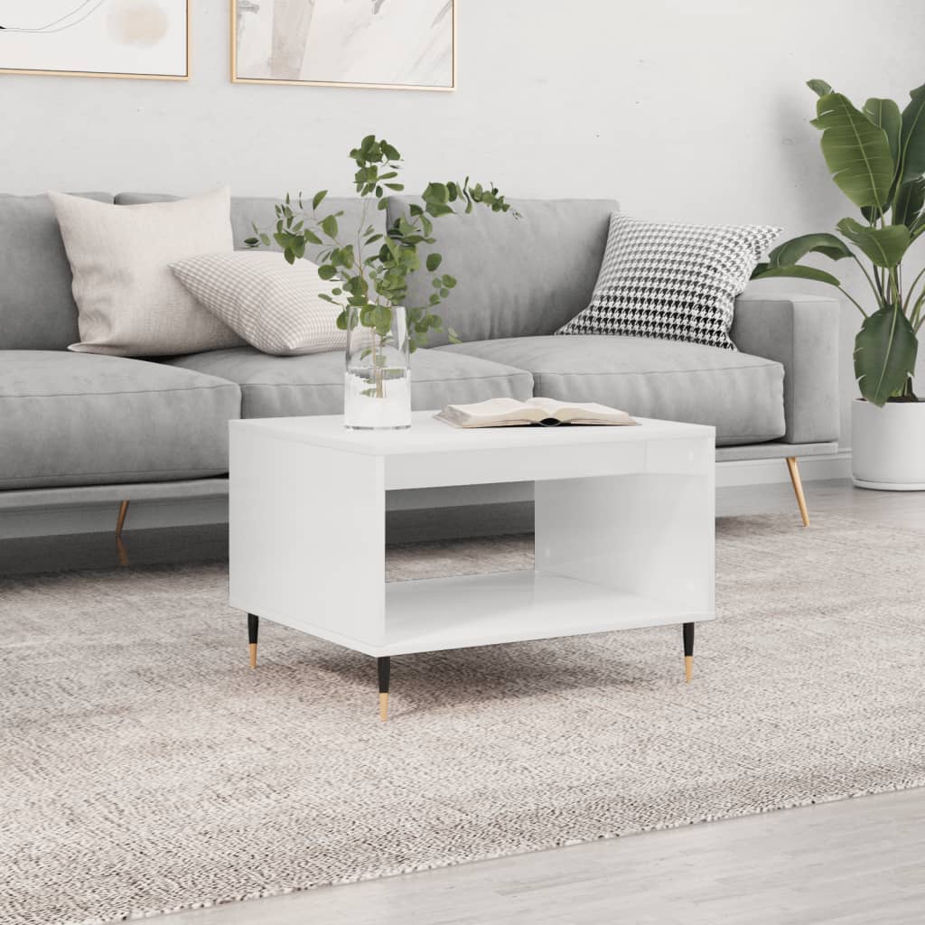 vidaXL Table basse blanche 60x50x40 cm Aggloméré