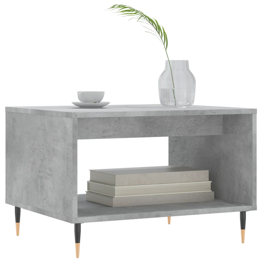 vidaXL Table basse gris béton 60x50x40 cm aggloméré