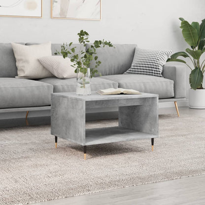 vidaXL Table basse gris béton 60x50x40 cm aggloméré