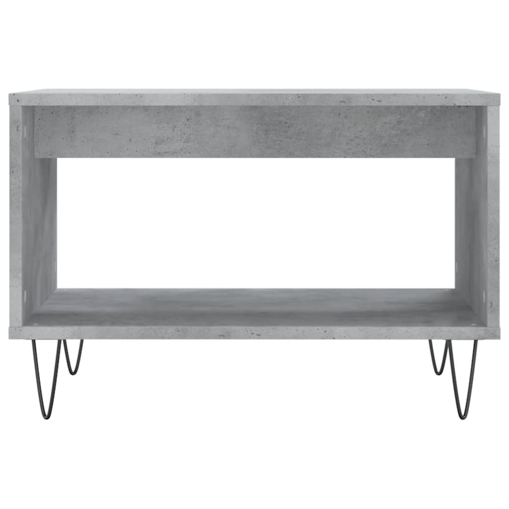 vidaXL Table basse gris béton 60x50x40 cm aggloméré