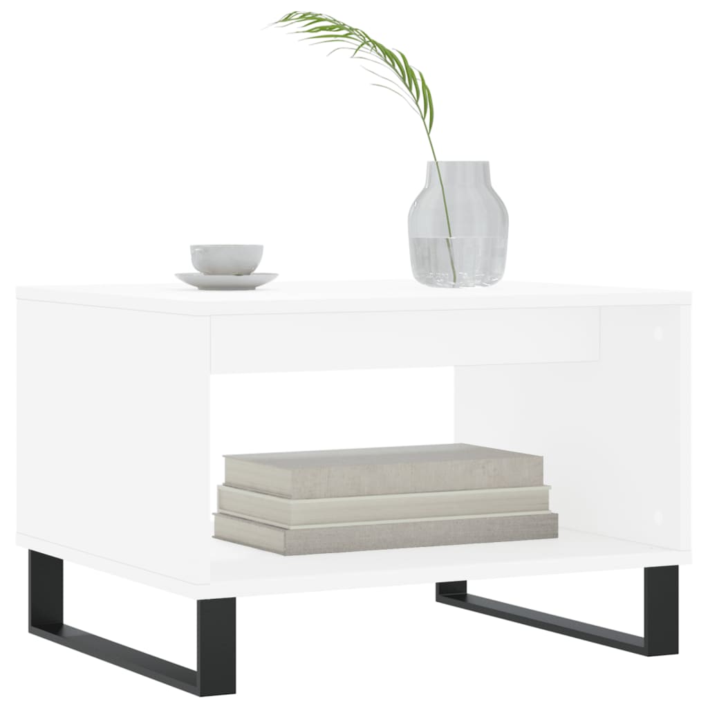 vidaXL Table basse blanche 60x50x40 cm Aggloméré