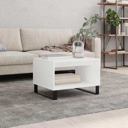 vidaXL Table basse blanche 60x50x40 cm Aggloméré