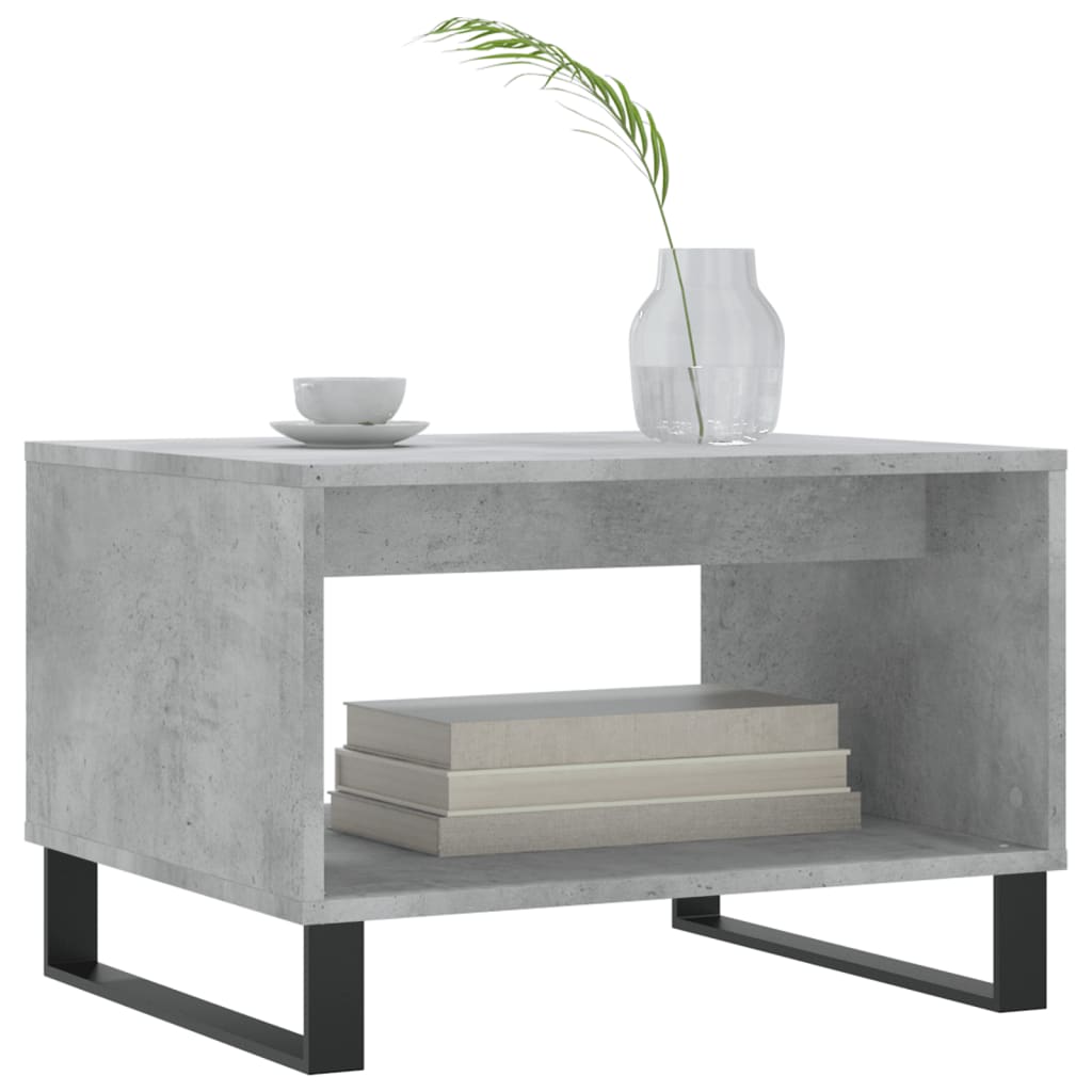 vidaXL Table basse gris béton 60x50x40 cm aggloméré
