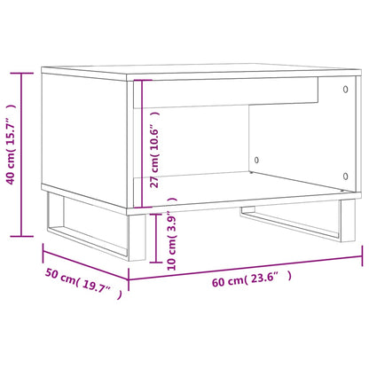 vidaXL Table basse gris béton 60x50x40 cm aggloméré