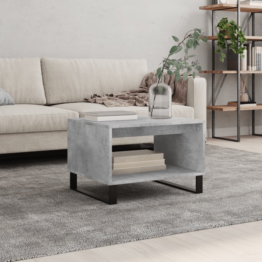 vidaXL Table basse gris béton 60x50x40 cm aggloméré