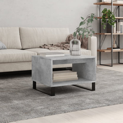 vidaXL Table basse gris béton 60x50x40 cm aggloméré