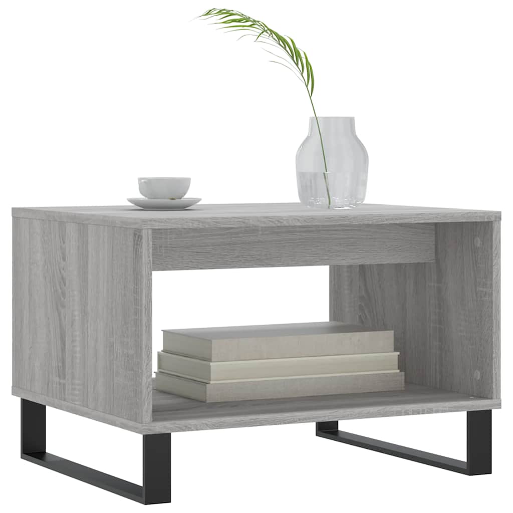 vidaXL Table basse grise Sonoma 60x50x40 cm en bois d'ingénierie