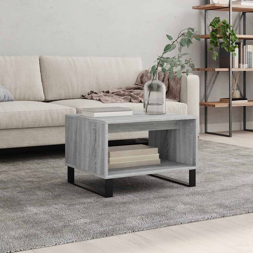 vidaXL Table basse grise Sonoma 60x50x40 cm en bois d'ingénierie