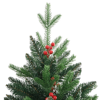 vidaXL Künstlicher Weihnachtsbaum Klappbar mit Roten Beeren 210 cm