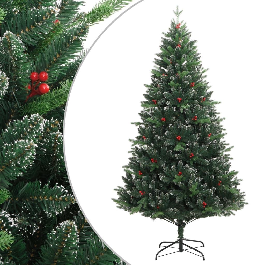 vidaXL Künstlicher Weihnachtsbaum Klappbar mit Roten Beeren 240 cm