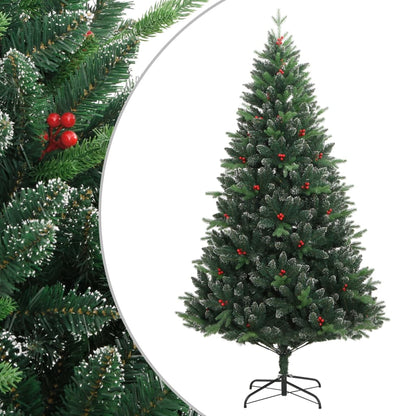 vidaXL Künstlicher Weihnachtsbaum Klappbar mit Roten Beeren 240 cm