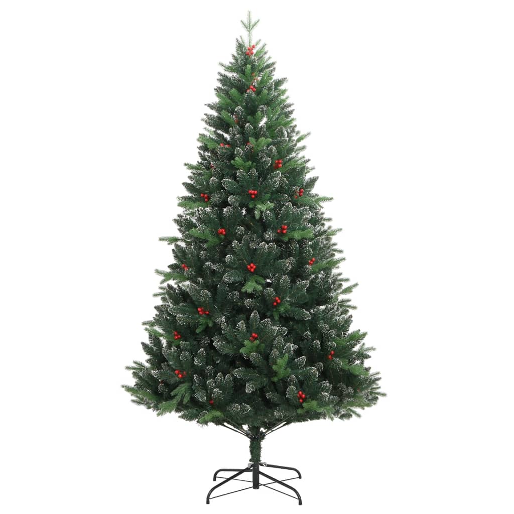 vidaXL Künstlicher Weihnachtsbaum Klappbar mit Roten Beeren 240 cm