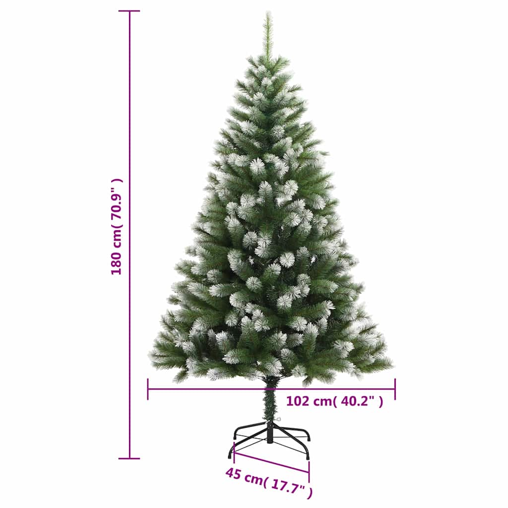 vidaXL Künstlicher Weihnachtsbaum Klappbar Beschneit 180 cm