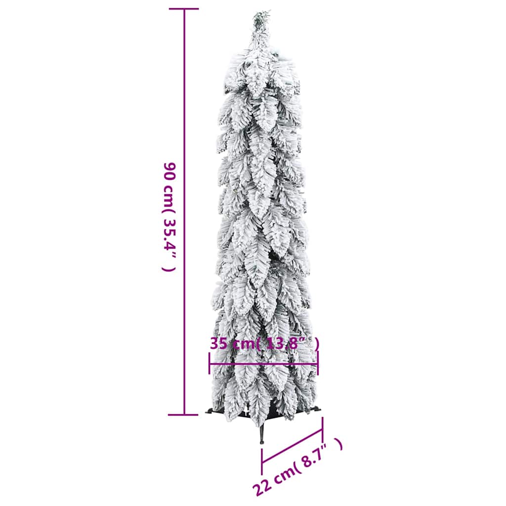 vidaXL Künstlicher Weihnachtsbaum Beleuchtung & Schnee 45 LEDs 90 cm
