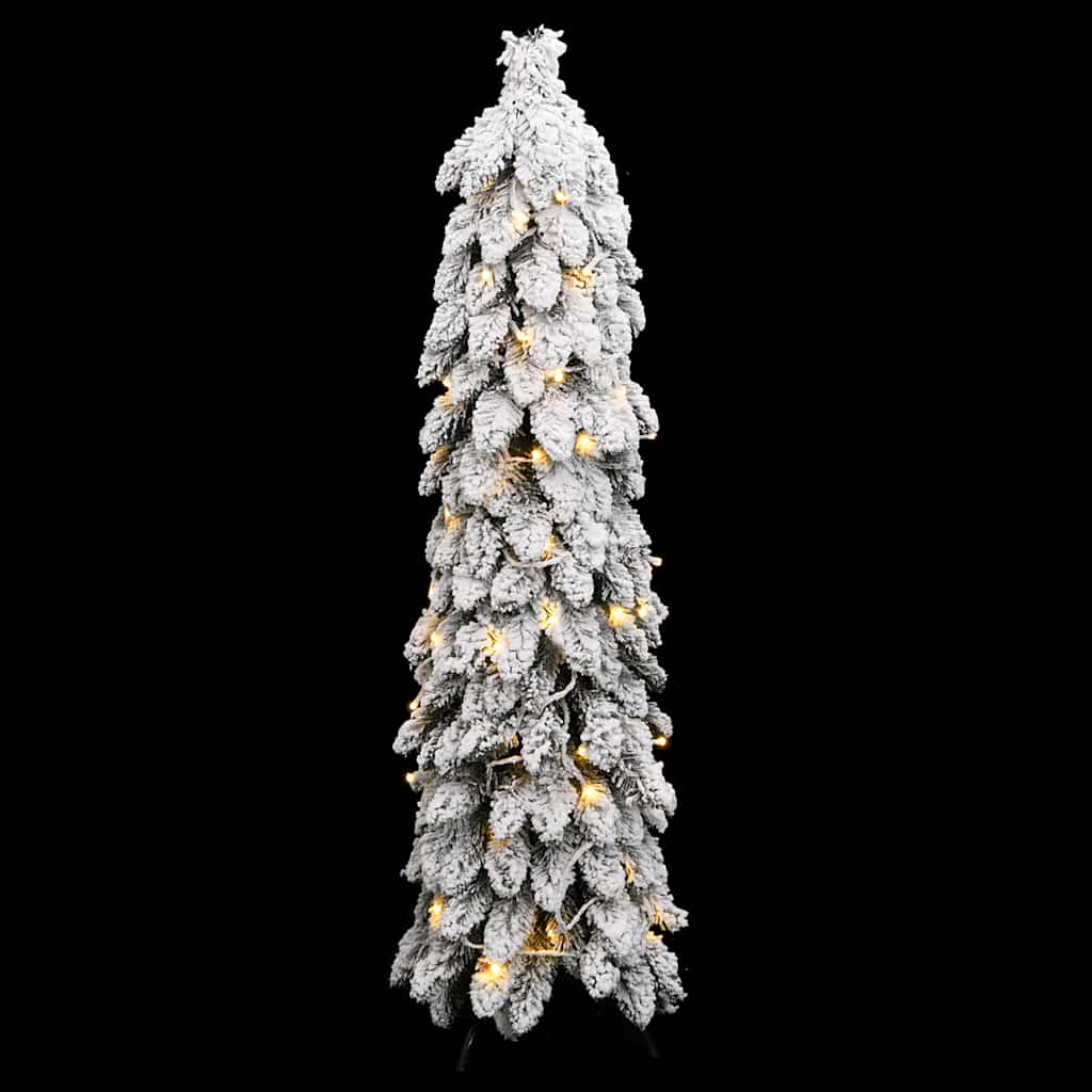 vidaXL Künstlicher Weihnachtsbaum Beleuchtung & Schnee 80 LEDs 150 cm