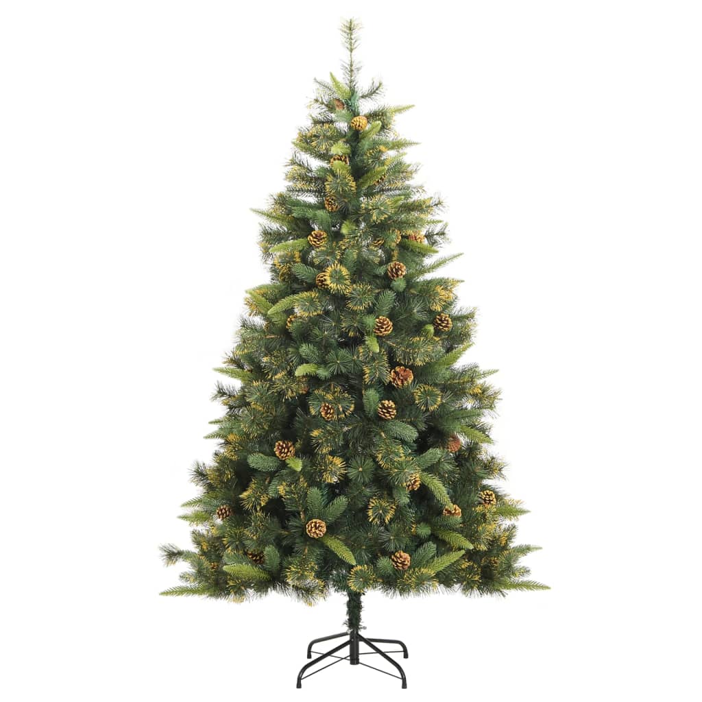 vidaXL Künstlicher Weihnachtsbaum Klappbar mit Zapfen 180 cm
