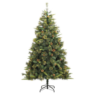vidaXL Künstlicher Weihnachtsbaum Klappbar mit Zapfen 180 cm